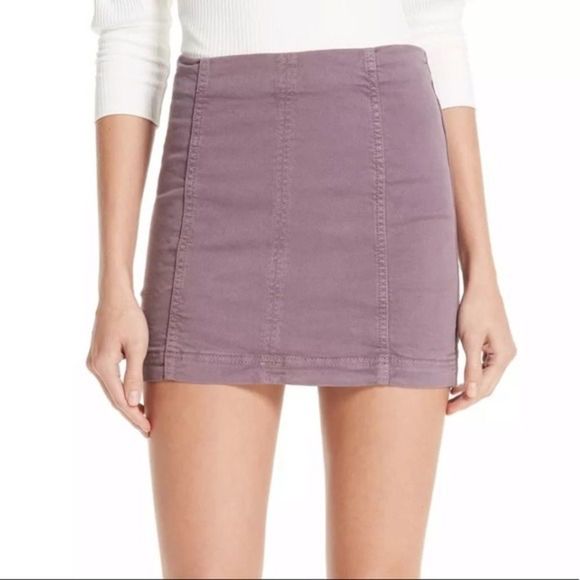 Free People Dresses & Skirts - Free People Purple Denim Mini Skirt women’s 12 dusty purple